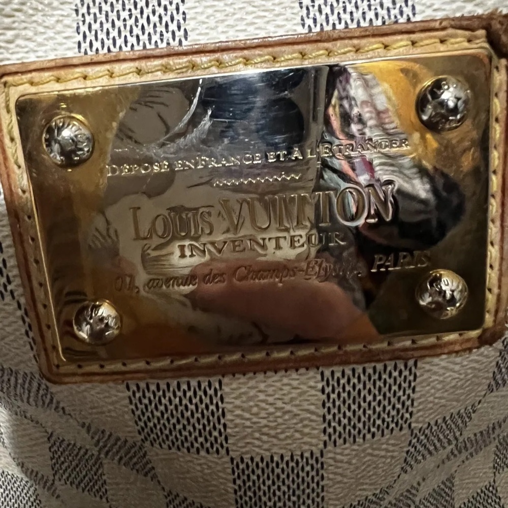 Authentic Louis Vuitton Galleria PM leather hobo DAMIER AZUR handbag - Picture 5 of 13